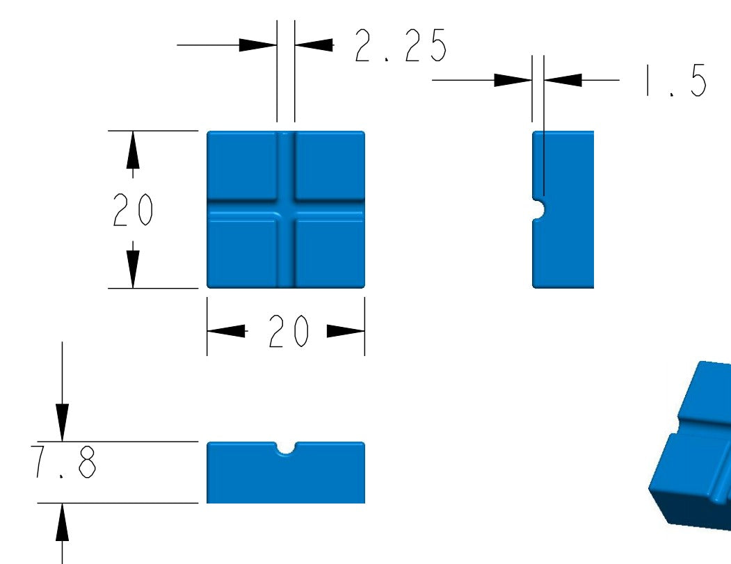 6 ml Ziegelgummiform - 204 Hohlräume