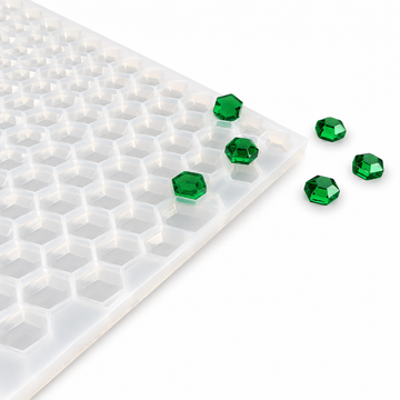 3-mL-Sechseck-Edelstein-Gummiform, 263 Kavitäten, mit smaragdgrünen Gummies