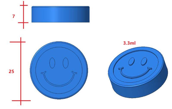 3,3 ml Smiley Gesicht Münze Gummiform
