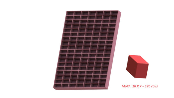 20 ml Rechteck Gummiform - 119 Hohlräume